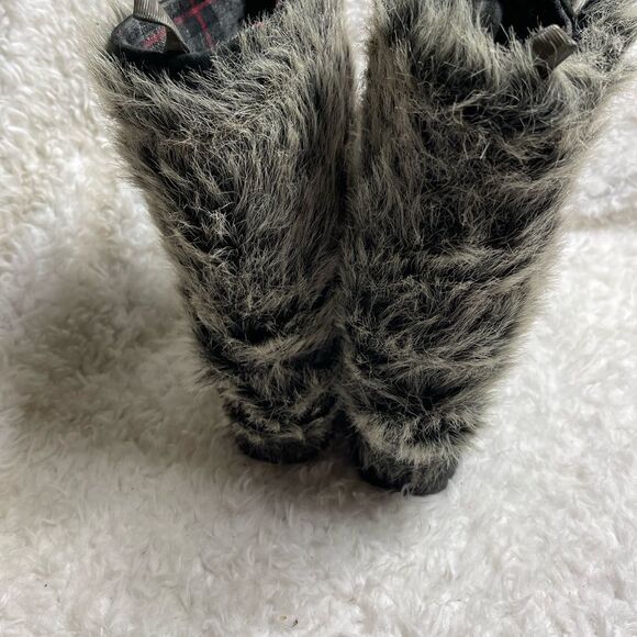 Muk Luks Winter Boots reversal Blk faux suede,navy blue knit & gray faux… - Picture 3 of 12